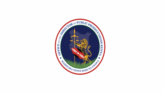 Official logo of the Office of the Director of Public Prosecutions Kenya featuring a lion holding scales of justice and a Kenyan shield